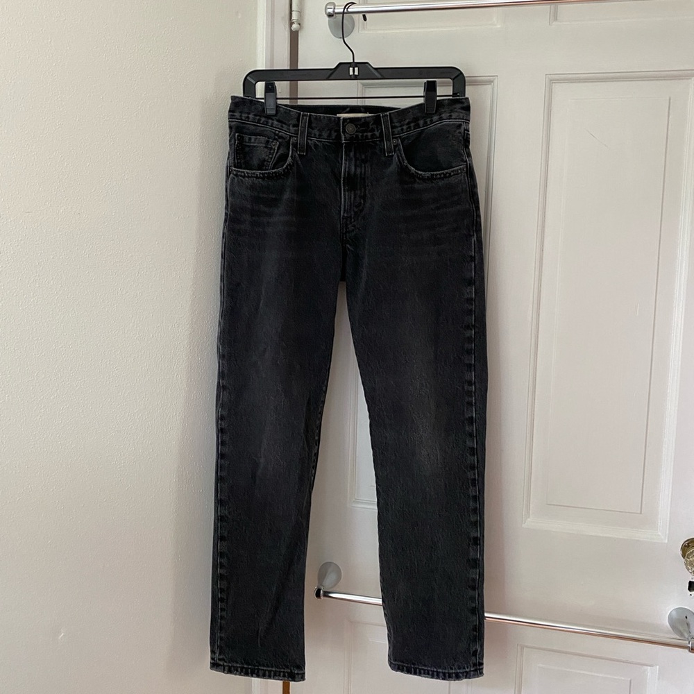 Levi's Denim Middy Straight Faded Black Jeans, Women's, size 28